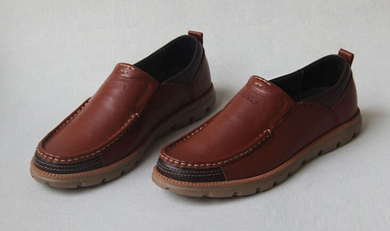 Calçados Casual de Couro Full Grain Macios Confortáveis Calçados de Conduzir Para Homens