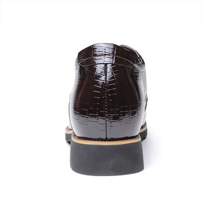 Stealth Aumentar 6cm Elevador Homem Sapatos Couro Verdadeiro Preto Cordel Sapatos