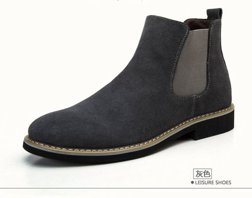 Sola exterior de borracha para homens botas de deserto de camarão botas de couro genuíno para homens botas de couro casual