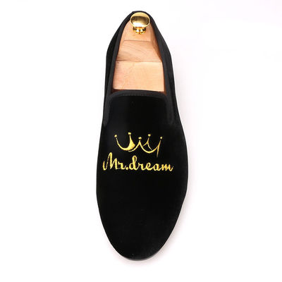 Red Bottom Mens Velvet Loafers Solas de borracha cor personalizada para negócios