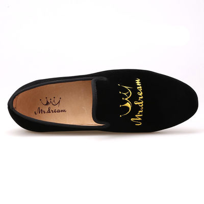 Red Bottom Mens Velvet Loafers Solas de borracha cor personalizada para negócios
