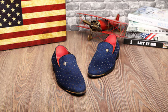Slip On Men's Casual Shoes Custom azul / preto com rivetes de metal