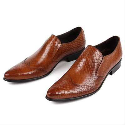 Homens de pele de cobra, vestidos formais, calçados de couro genuíno, homens de luxo, calçados para festas