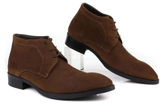 ODM Homens Chelsea Suede Boots, Negro / Marrom Homens Lace Up Casual Sapatos