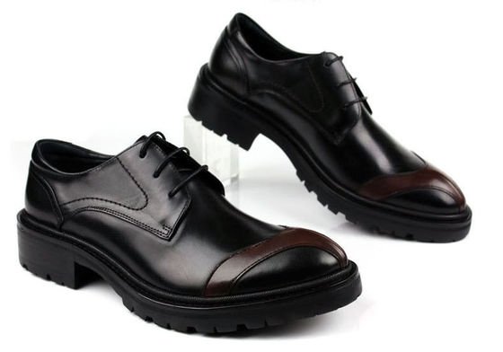 Calçados de couro masculino com pontos britânicos estilos calçados de couro marrom