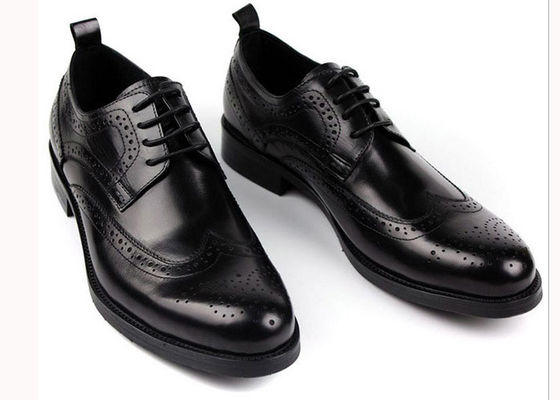 High Cow Men Leather Brogue Sapatos, Business Goodyear Sapatos feitos à mão
