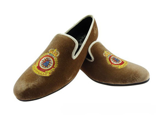 Amarelo Real Amarelo Homem Loafers de Couro, Royal bordado Homem Loafers Casual