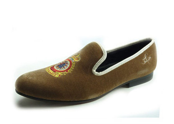 Amarelo Real Amarelo Homem Loafers de Couro, Royal bordado Homem Loafers Casual