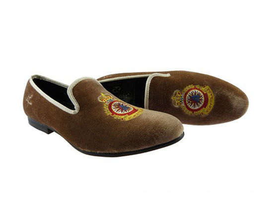 Amarelo Real Amarelo Homem Loafers de Couro, Royal bordado Homem Loafers Casual