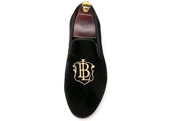 Luxo Homens Velvet Loafers Faixa Casual Estilo Preto Velvet Suede Sapatos
