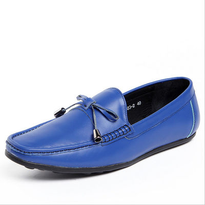 Casual Mens Loafers de couro Anti-Sliding Moccasins Bow Tie Sapatos Flat