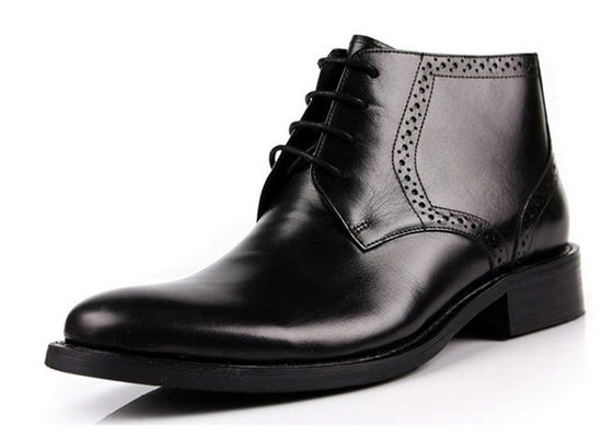 Couro de vaca Homens Botas de tornozelo de alta classe Botas de couro queimado