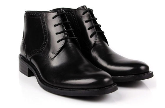 Couro de vaca Homens Botas de tornozelo de alta classe Botas de couro queimado