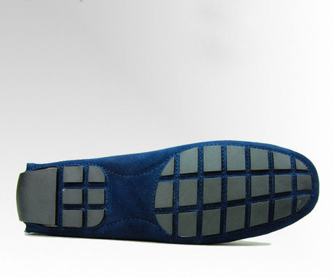 Amarrar Homens Casual Blue Suede Loafers Couro Original Handmade Suede Sapatos