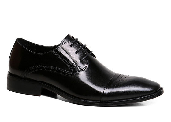 Pés redondos para homens, sapatos de vestido preto, calçados para homens.