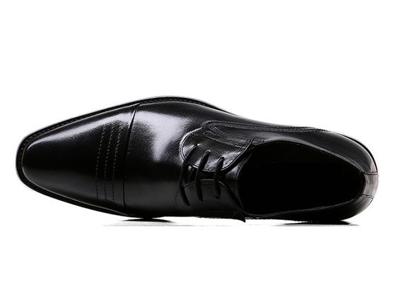 Pés redondos para homens, sapatos de vestido preto, calçados para homens.