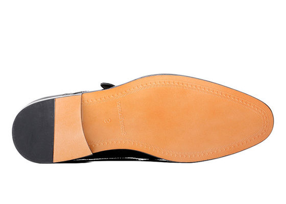 Sapatos de roupa para homens adultos, preto, de couro genuíno, de estilo Brogue
