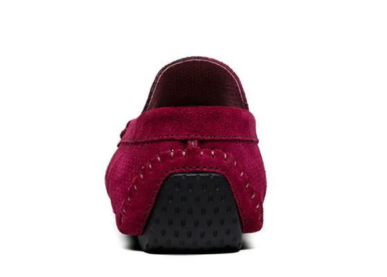 Mocassins casuais masculinos de camurça com recortes de verão, mocassins de couro