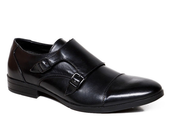 Sapatos de roupa masculina de cinto duplo de couro italiano Sapatos de correia de monge
