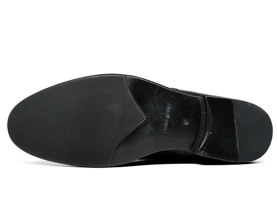 Casamento Botas de calcanhar de couro genuíno para homens Botas de couro preto Botas de topo alto