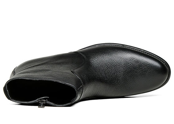 Casamento Botas de calcanhar de couro genuíno para homens Botas de couro preto Botas de topo alto