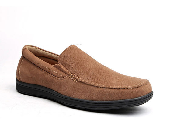 Verão Respirável Homens Loafers de Couro Marrom Redondo Dedo do Pé Homens Mocasins de casaco