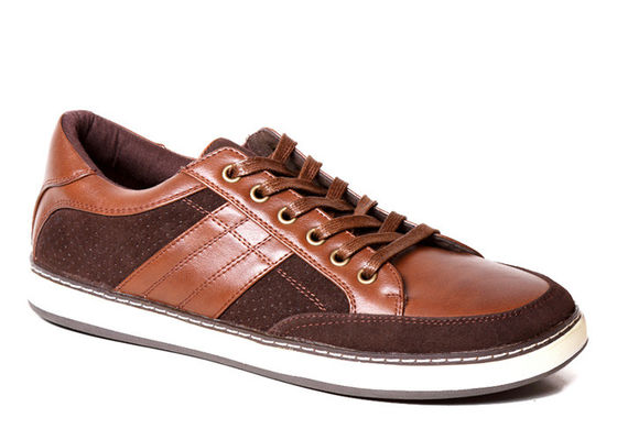 Sapatos de tênis de homem castanho clássico com atacadores, ODM Homens Sapatos de couro genuíno Casual