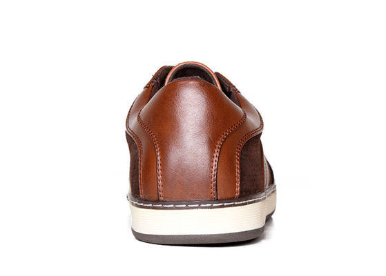Sapatos de tênis de homem castanho clássico com atacadores, ODM Homens Sapatos de couro genuíno Casual
