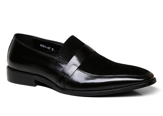 Calçados de couro masculino de cores mistas com costuras de couro Nubuck