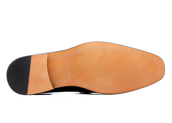 Calçados de couro masculino de cores mistas com costuras de couro Nubuck