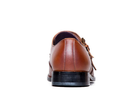 Sapatos de salto de Goodyear para homens, sapatos feitos à mão com alças de monge duplo