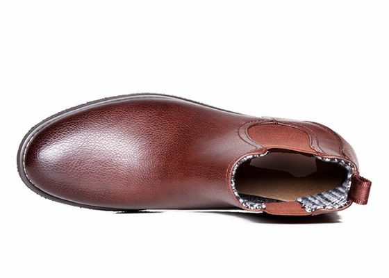 Martin Homens Botas de tornozelo Redondo Dedo de Dedo Custom Botas de Couro Verdadeiro Marrom