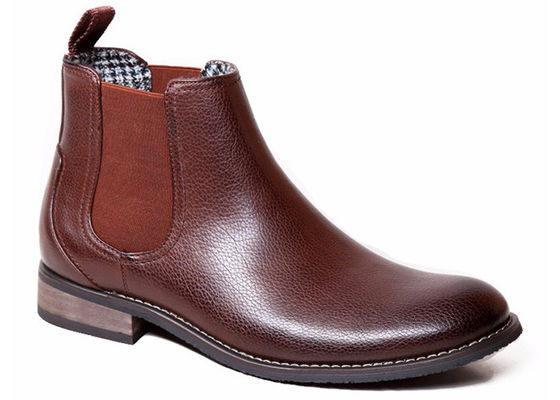 Martin Homens Botas de tornozelo Redondo Dedo de Dedo Custom Botas de Couro Verdadeiro Marrom