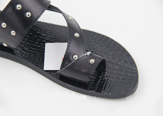 Casa Homens Flip Flops de couro autêntico Verão Sandálias de praia Sapatos
