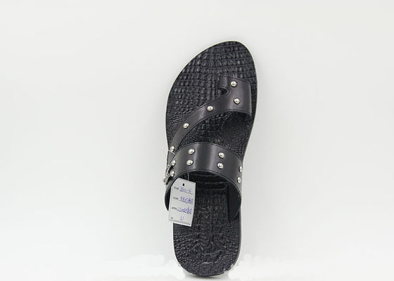 Casa Homens Flip Flops de couro autêntico Verão Sandálias de praia Sapatos