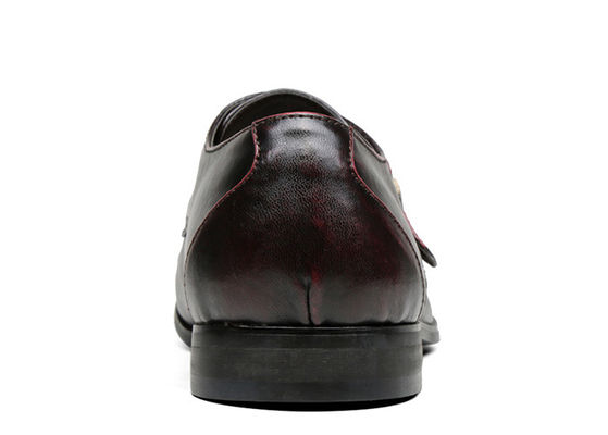Sapatos de vestido de homem feitos à mão Sapatos de vestido de faixa de monge marrom