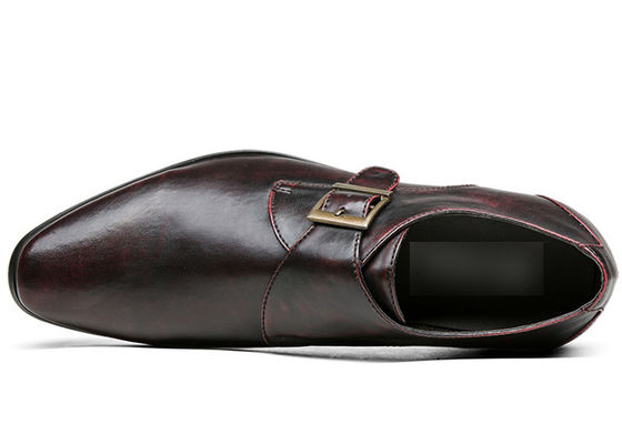 Sapatos de vestido de homem feitos à mão Sapatos de vestido de faixa de monge marrom
