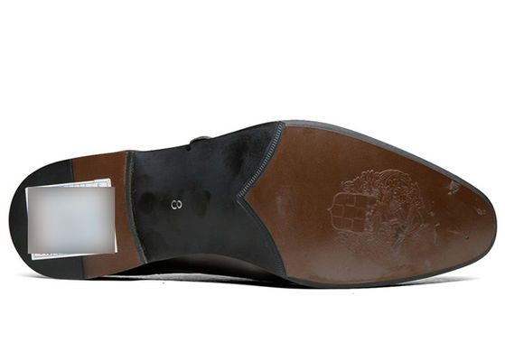 Sapatos de vestido de homem feitos à mão Sapatos de vestido de faixa de monge marrom