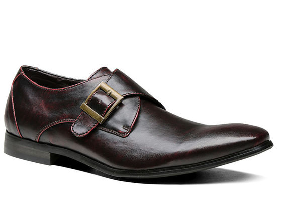 Sapatos de vestido de homem feitos à mão Sapatos de vestido de faixa de monge marrom