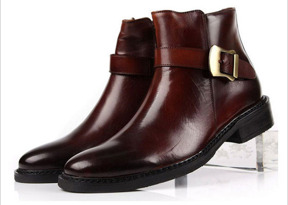 Estilo britânico Botas masculinas de tornozelo personalizadas Botas masculinas com fecho