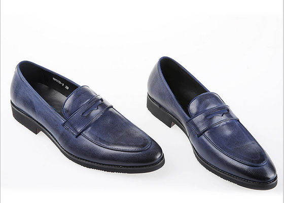 Calçados masculinos de couro casual de luxo Oxford Men Blue Brogue Calçados para festa / casamento