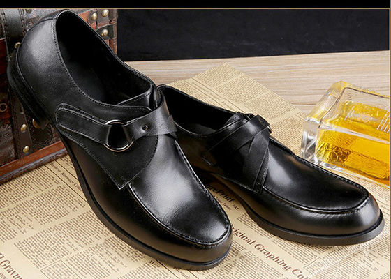Calçados Full Grain Leather Men's Dress Customized Business Monk Strap Calçados Marrom