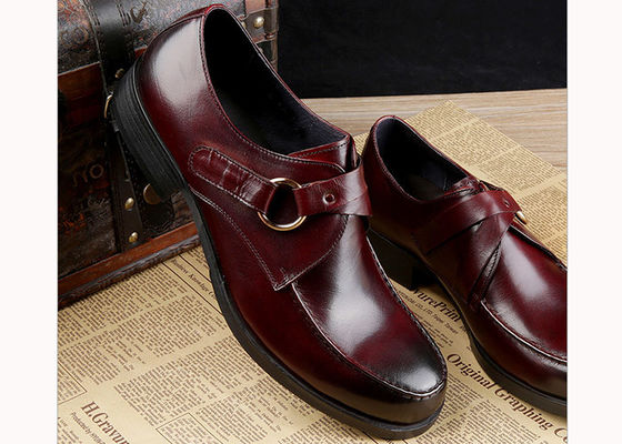 Calçados Full Grain Leather Men's Dress Customized Business Monk Strap Calçados Marrom