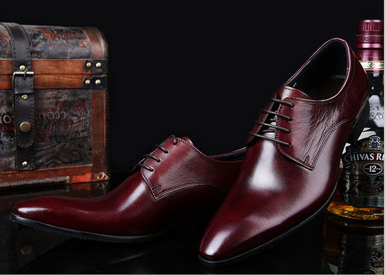Romantic Soft Leather Men's Wedding Dress Shoes Pure Color Brush Off estilo britânico