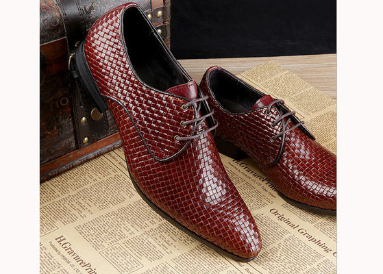 Calçados masculinos de borgoña Vintage italiano Goodyear Welted Calçados de couro de grãos completos
