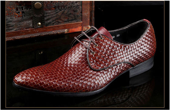 Calçados masculinos de borgoña Vintage italiano Goodyear Welted Calçados de couro de grãos completos