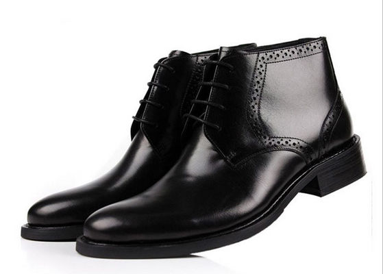 Full Grain Leather Men Ankle Boots Round Toe Brown / Black Army Style Boots (Botas de Pés)