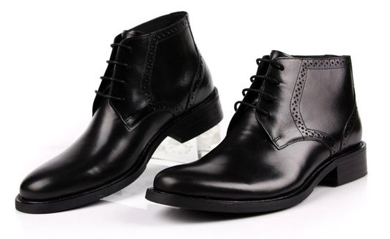 Full Grain Leather Men Ankle Boots Round Toe Brown / Black Army Style Boots (Botas de Pés)