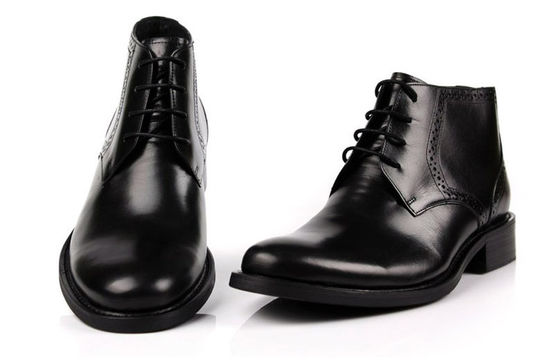 Full Grain Leather Men Ankle Boots Round Toe Brown / Black Army Style Boots (Botas de Pés)