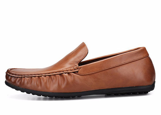Slip On Mens Soft Moccasin Sapatos De Couro Verdadeiro Flat Gommino Sapatos De Conduzir